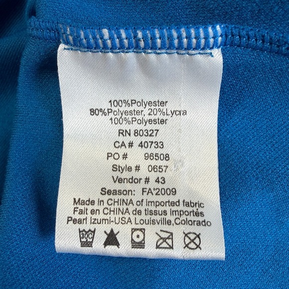 Pearl Izumi Mens 1/2 Zip Cycling Jersey Blue Size 2XL 3 Rear Pockets - Picture 6 of 7